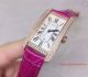 2017 Knockoff Cartier Tank Gold Diamond Bezel White Face Pink Leather Band 23mm Watch (4)_th.jpg